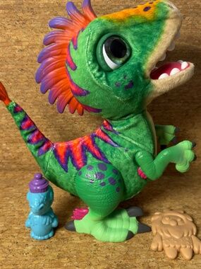 FurReal Munchin Rex Dinosaur Interactive Toy Talks w/ accessories Toy Pet